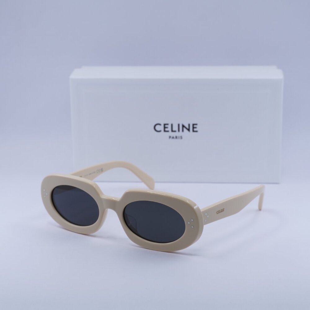 Celine CL40276U 25A Oval Sunglasses - Ivory/Smoke - Picture 7 of 10